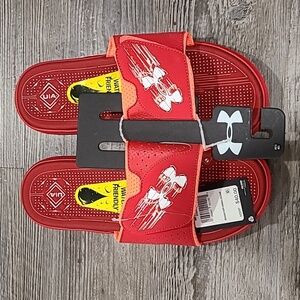Under Armour Red Mercenary Slides